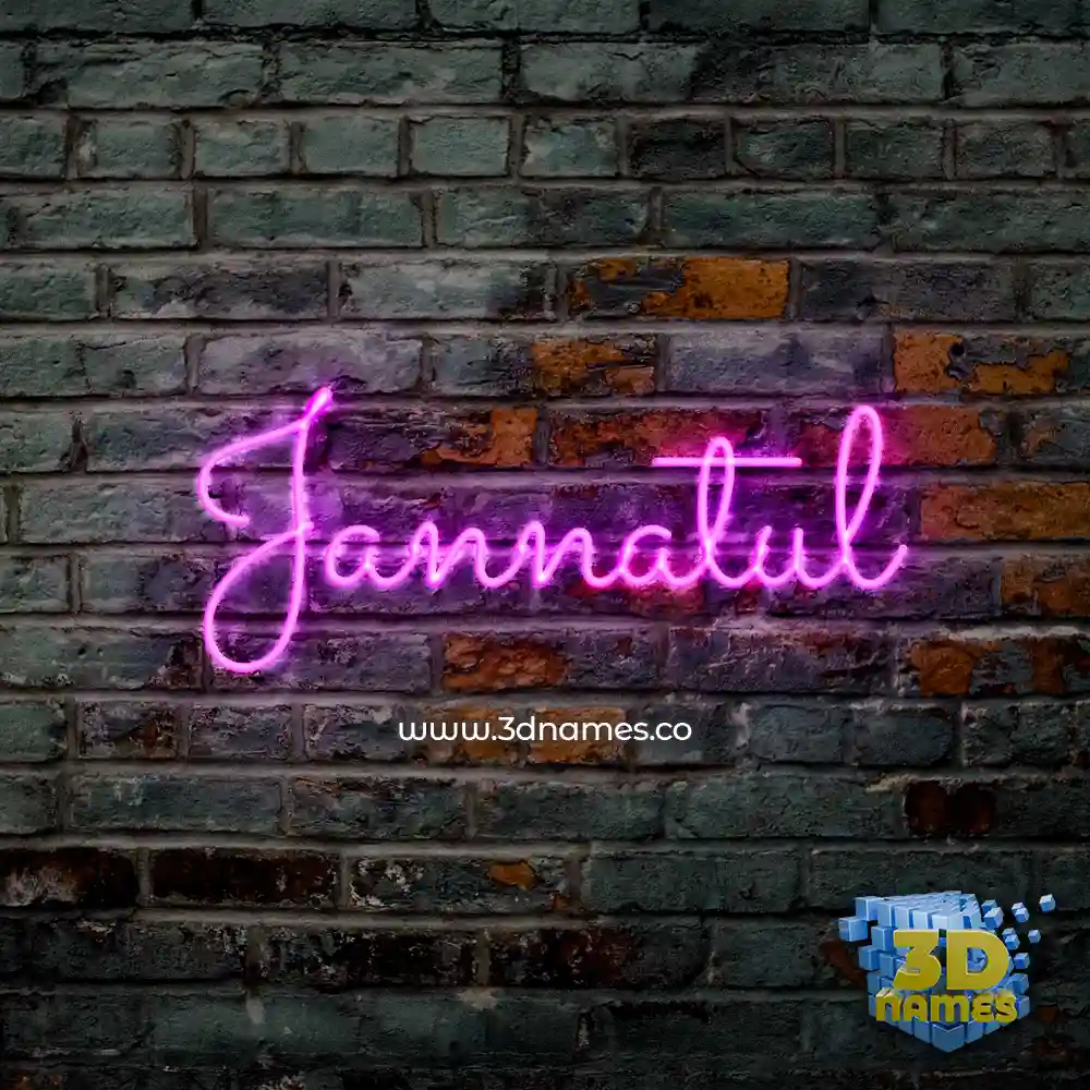 jannatul in Pink Neon style - 3D name wallpaper