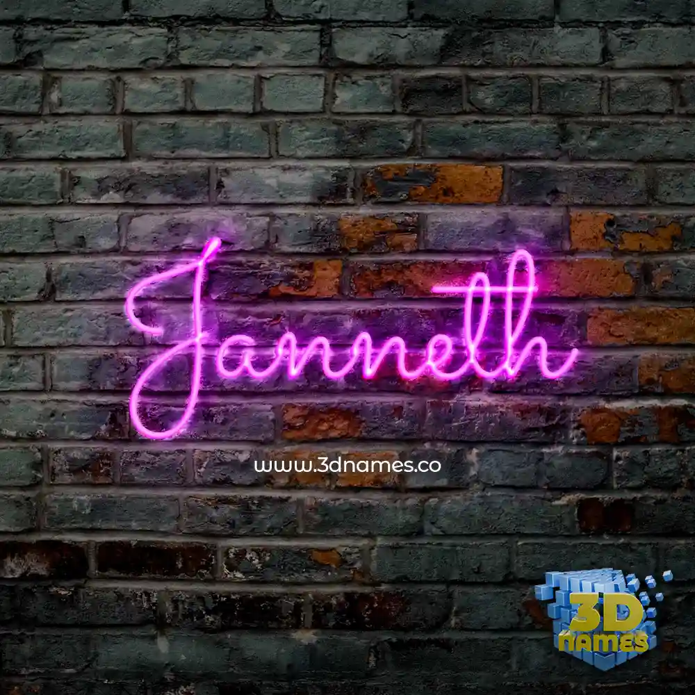 janneth in Pink Neon style - 3D name wallpaper