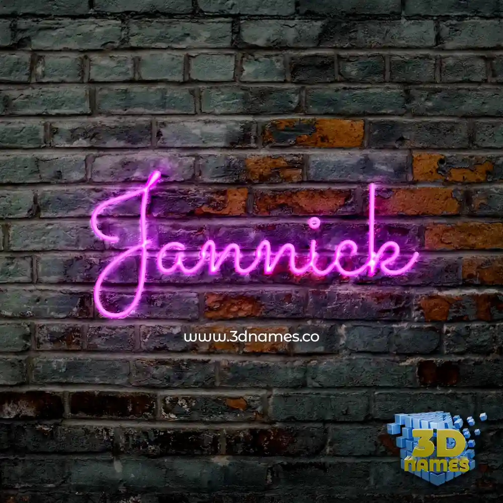 jannick in Pink Neon style - 3D name wallpaper