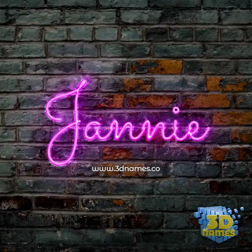 jannie in Pink Neon style - 3D name wallpaper