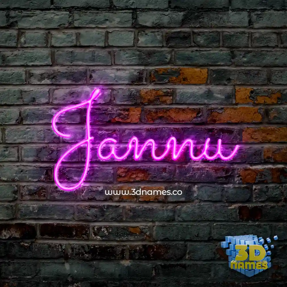 jannu in Pink Neon style - 3D name wallpaper