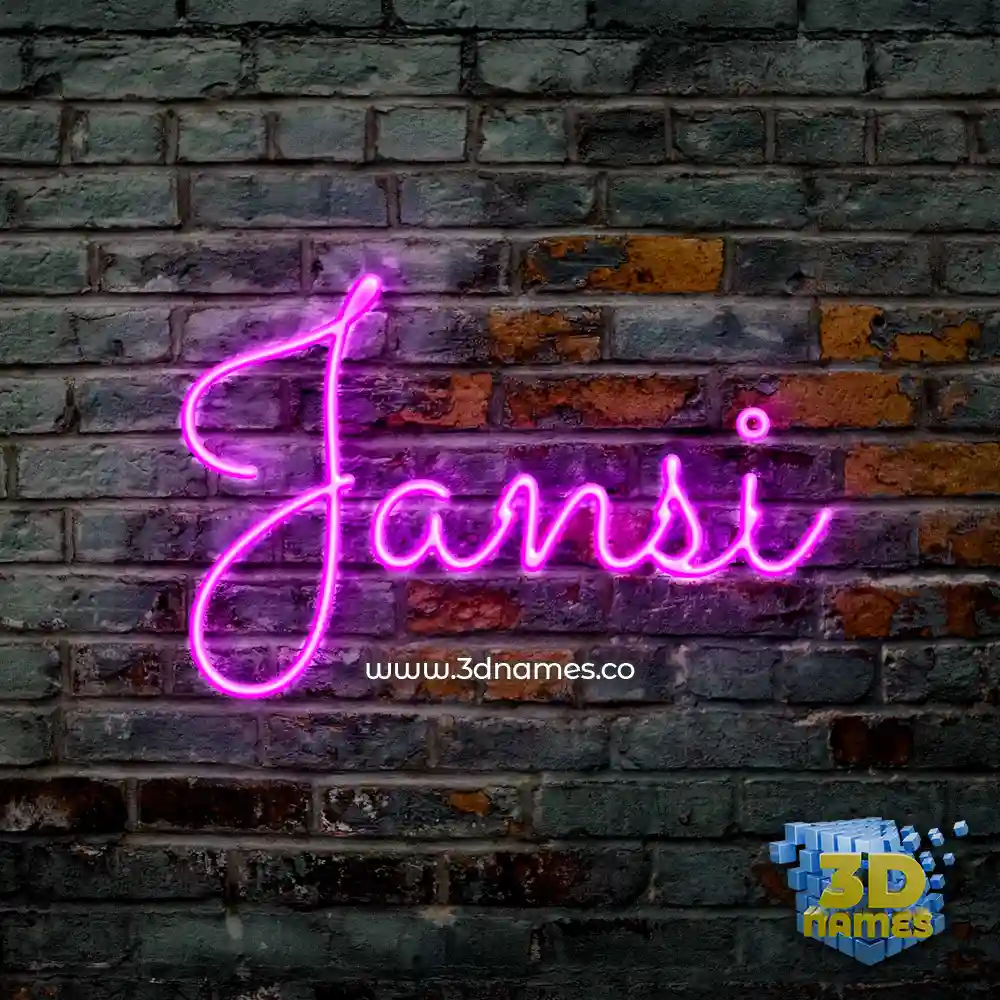 jansi in Pink Neon style - 3D name wallpaper