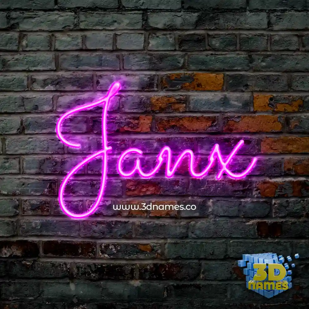 janx in Pink Neon style - 3D name wallpaper