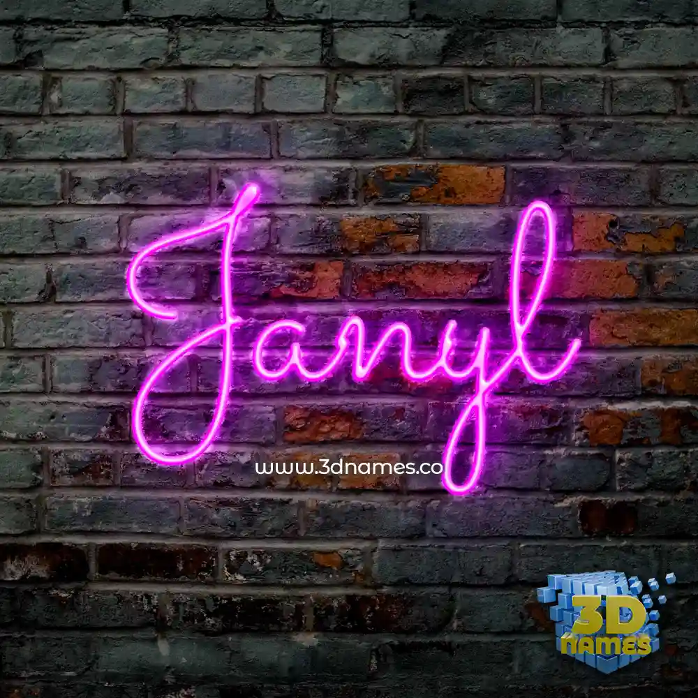 janyl in Pink Neon style - 3D name wallpaper