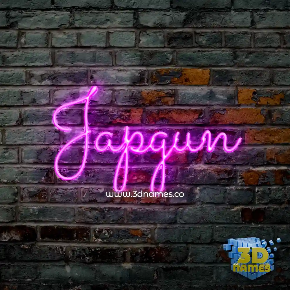 japgun in Pink Neon style - 3D name wallpaper