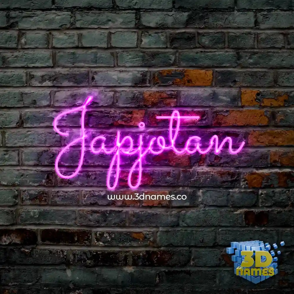 japjotan in Pink Neon style - 3D name wallpaper