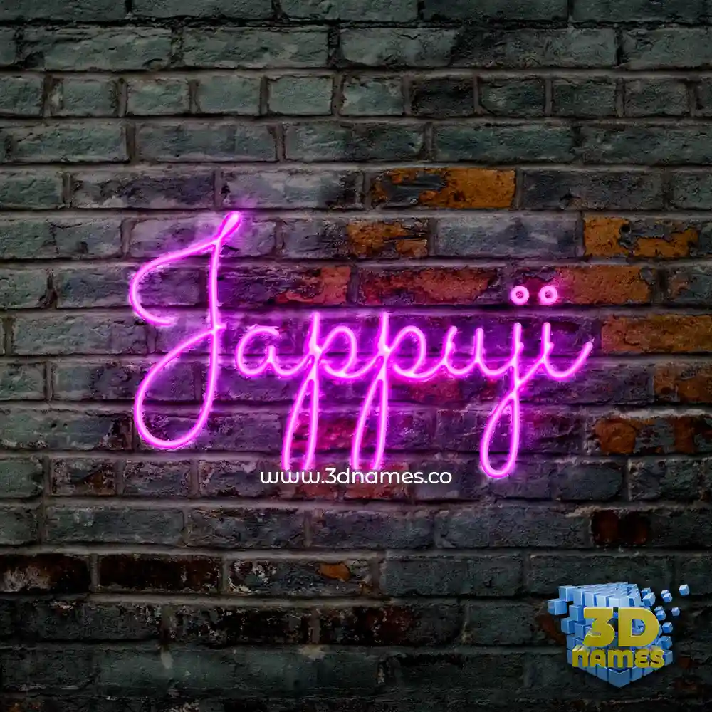 jappuji in Pink Neon style - 3D name wallpaper