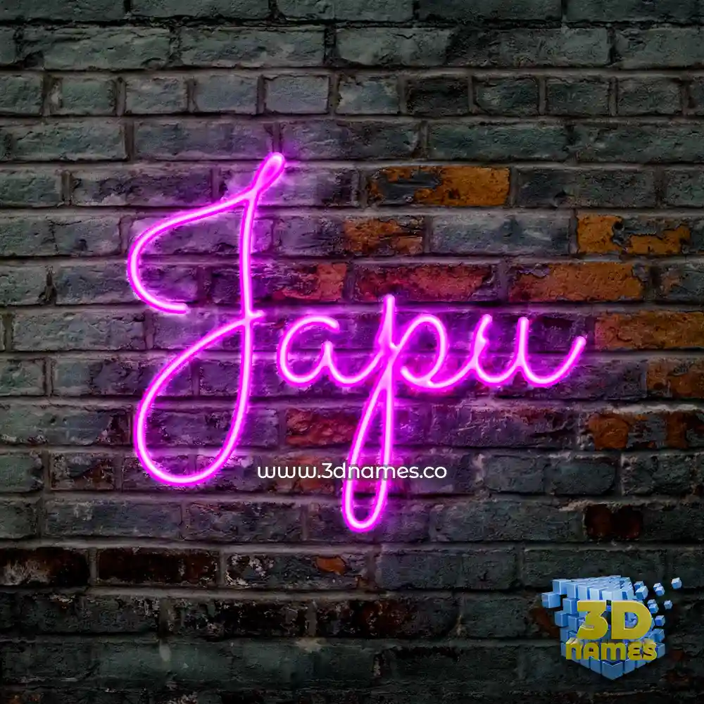 japu in Pink Neon style - 3D name wallpaper