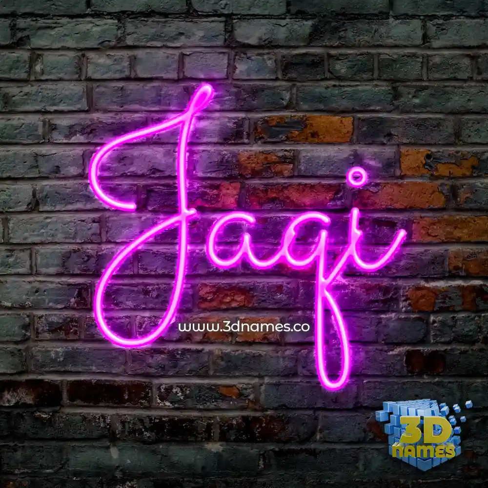 jaqi in Pink Neon style - 3D name wallpaper