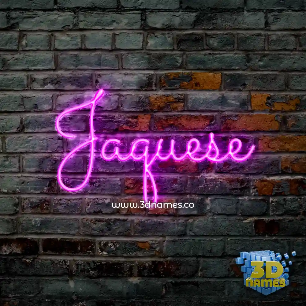 jaquese in Pink Neon style - 3D name wallpaper
