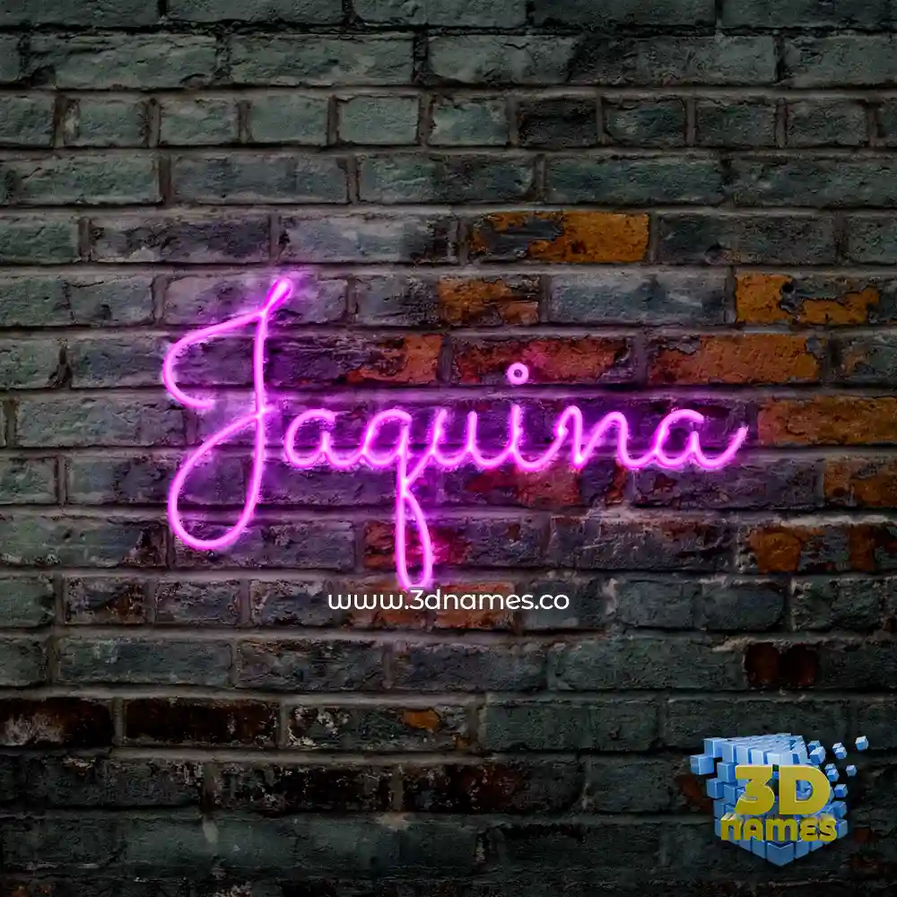 jaquina in Pink Neon style - 3D name wallpaper