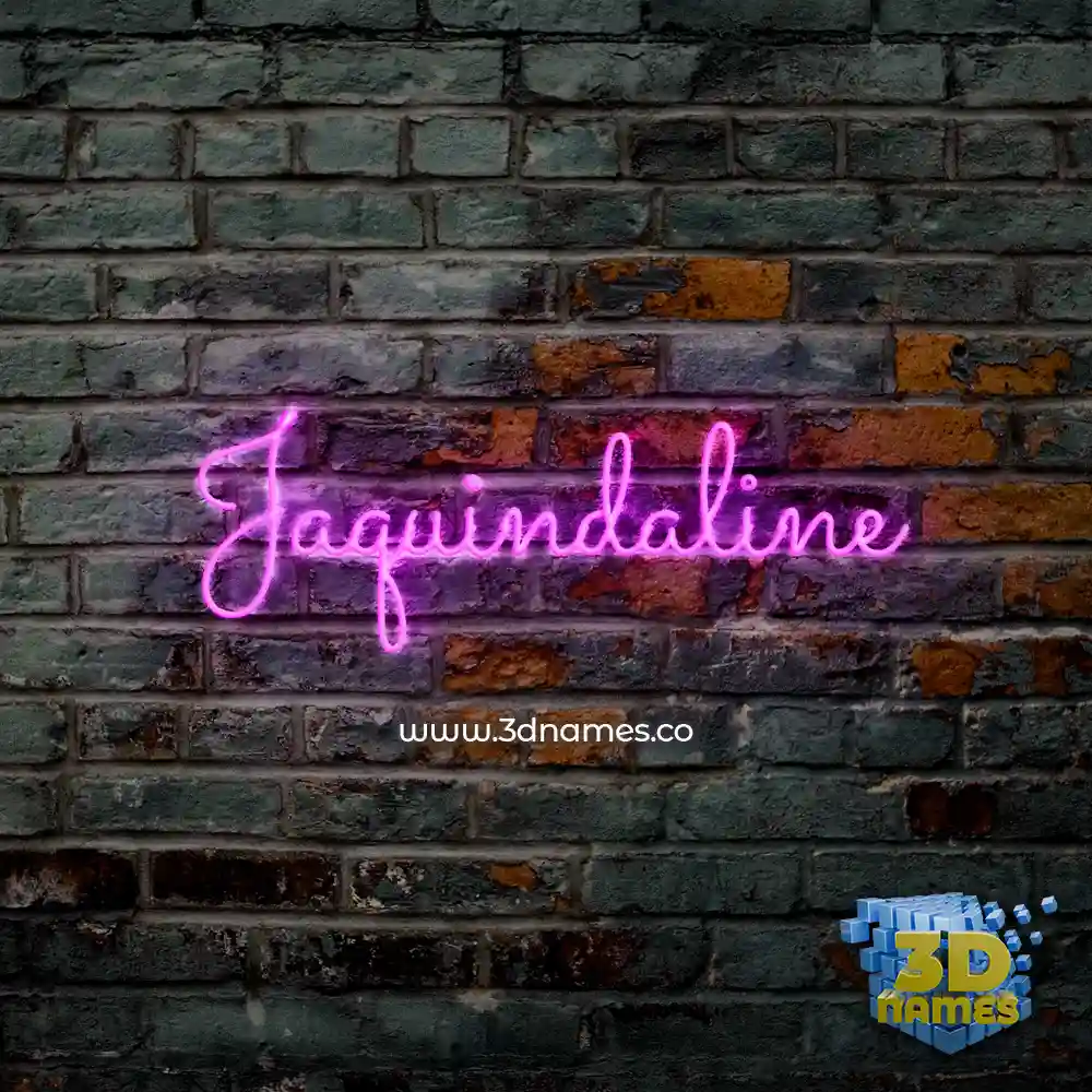 jaquindaline in Pink Neon style - 3D name wallpaper