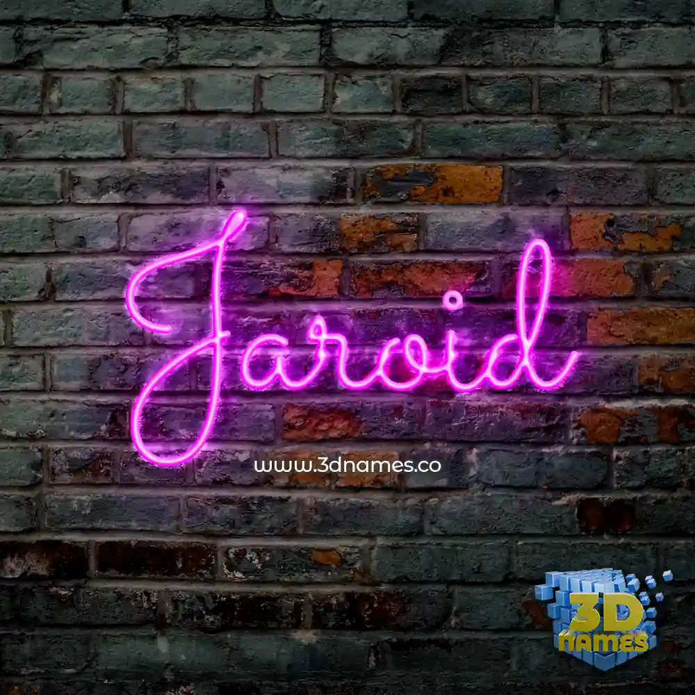 jaroid in Pink Neon style - 3D name wallpaper