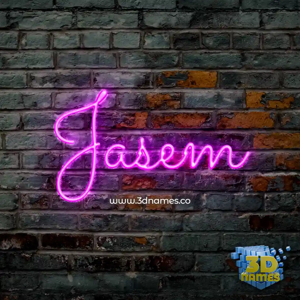 jasem in Pink Neon style - 3D name wallpaper