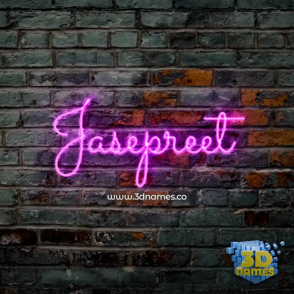 jasepreet in Pink Neon style - 3D name wallpaper