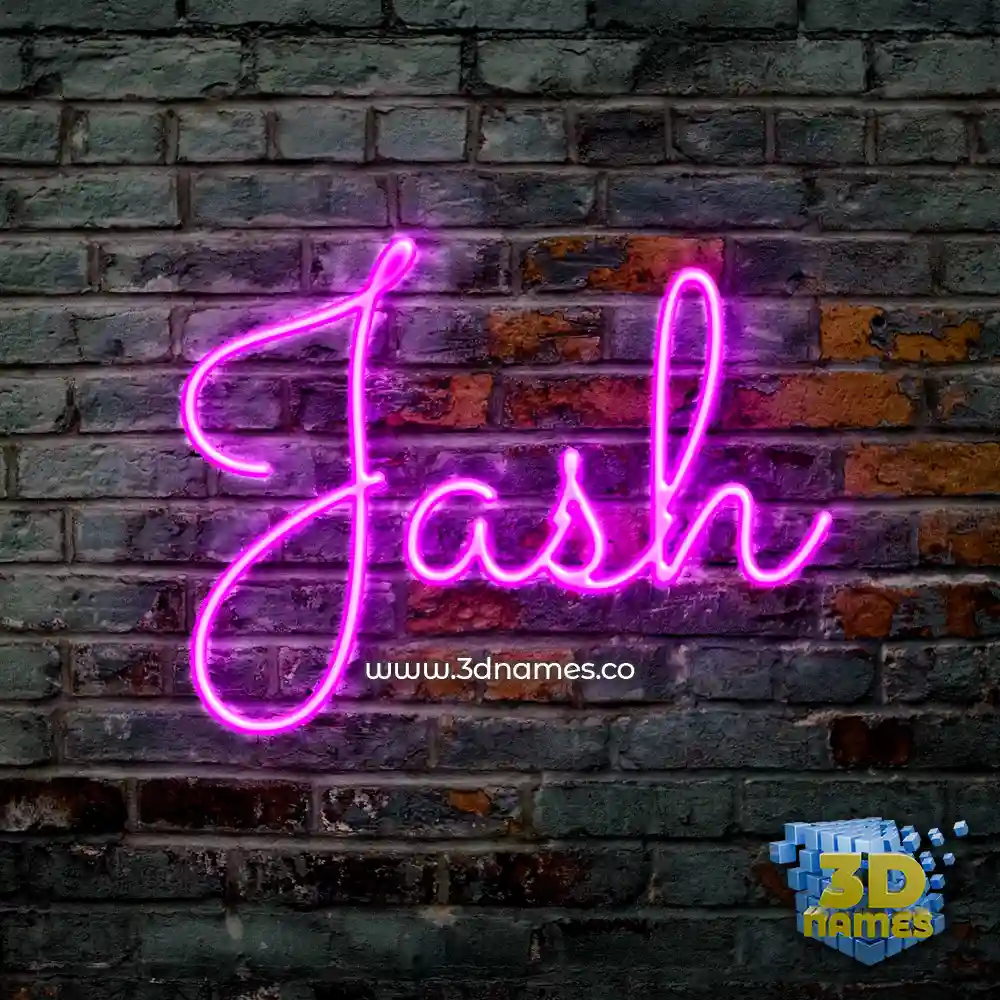 jash in Pink Neon style - 3D name wallpaper