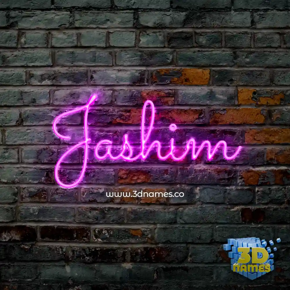 jashim in Pink Neon style - 3D name wallpaper