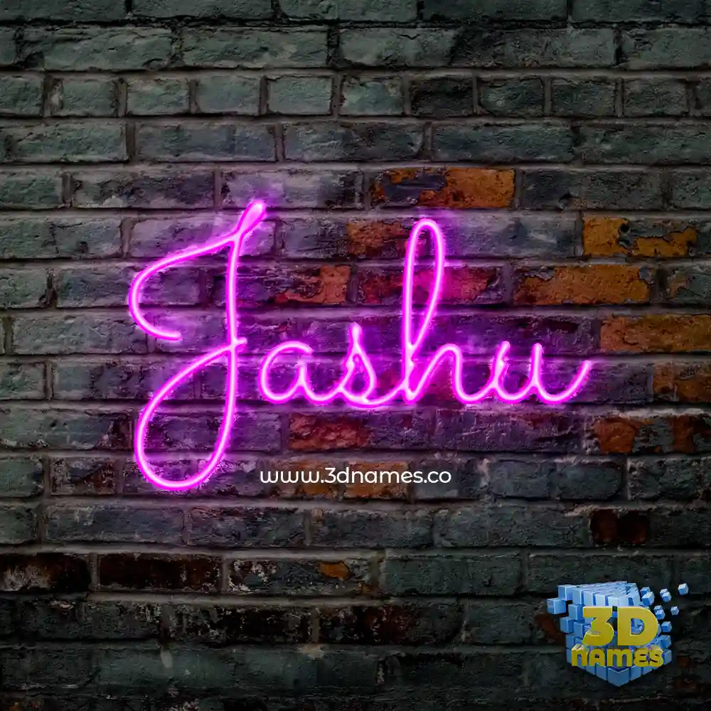 jashu in Pink Neon style - 3D name wallpaper
