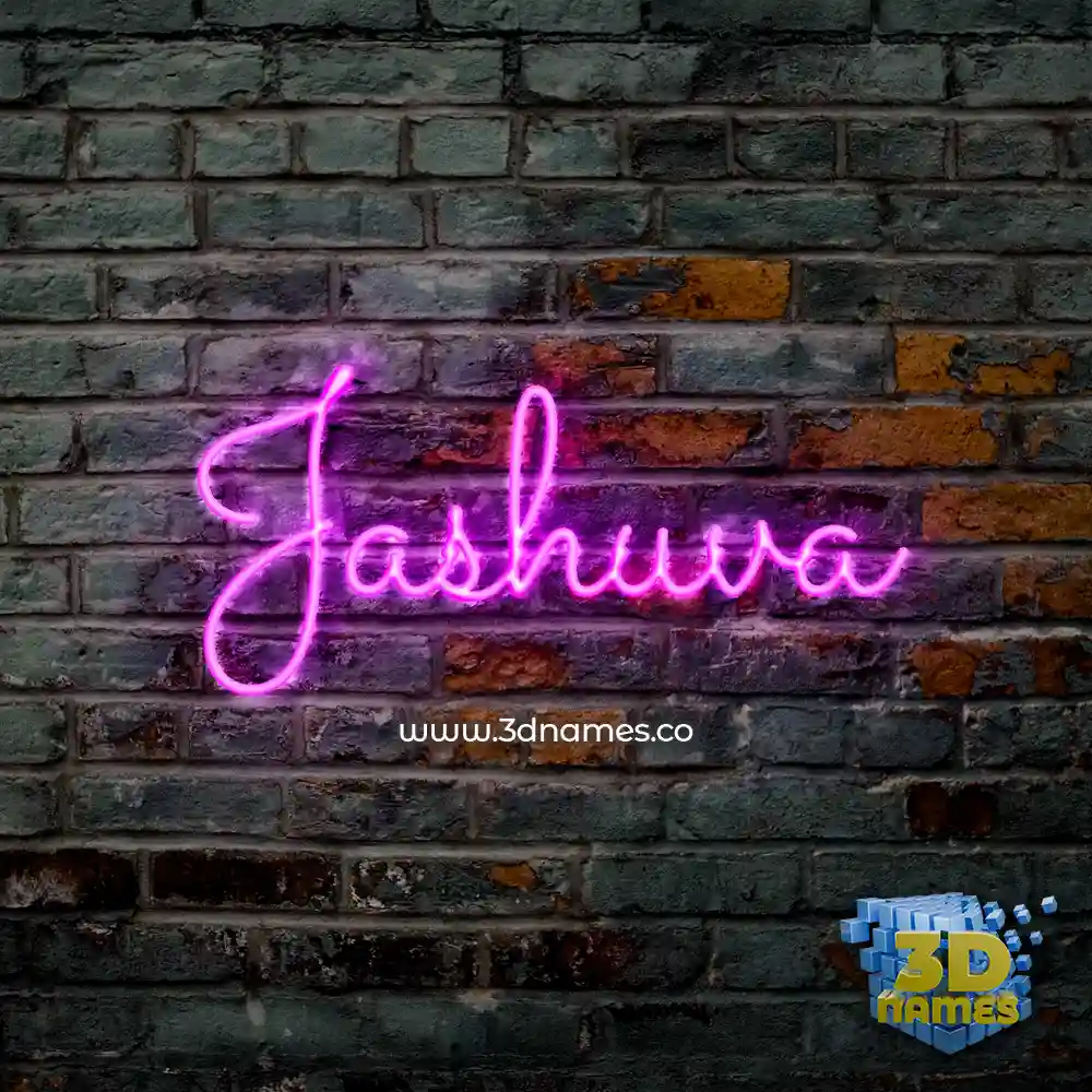 jashuva in Pink Neon style - 3D name wallpaper