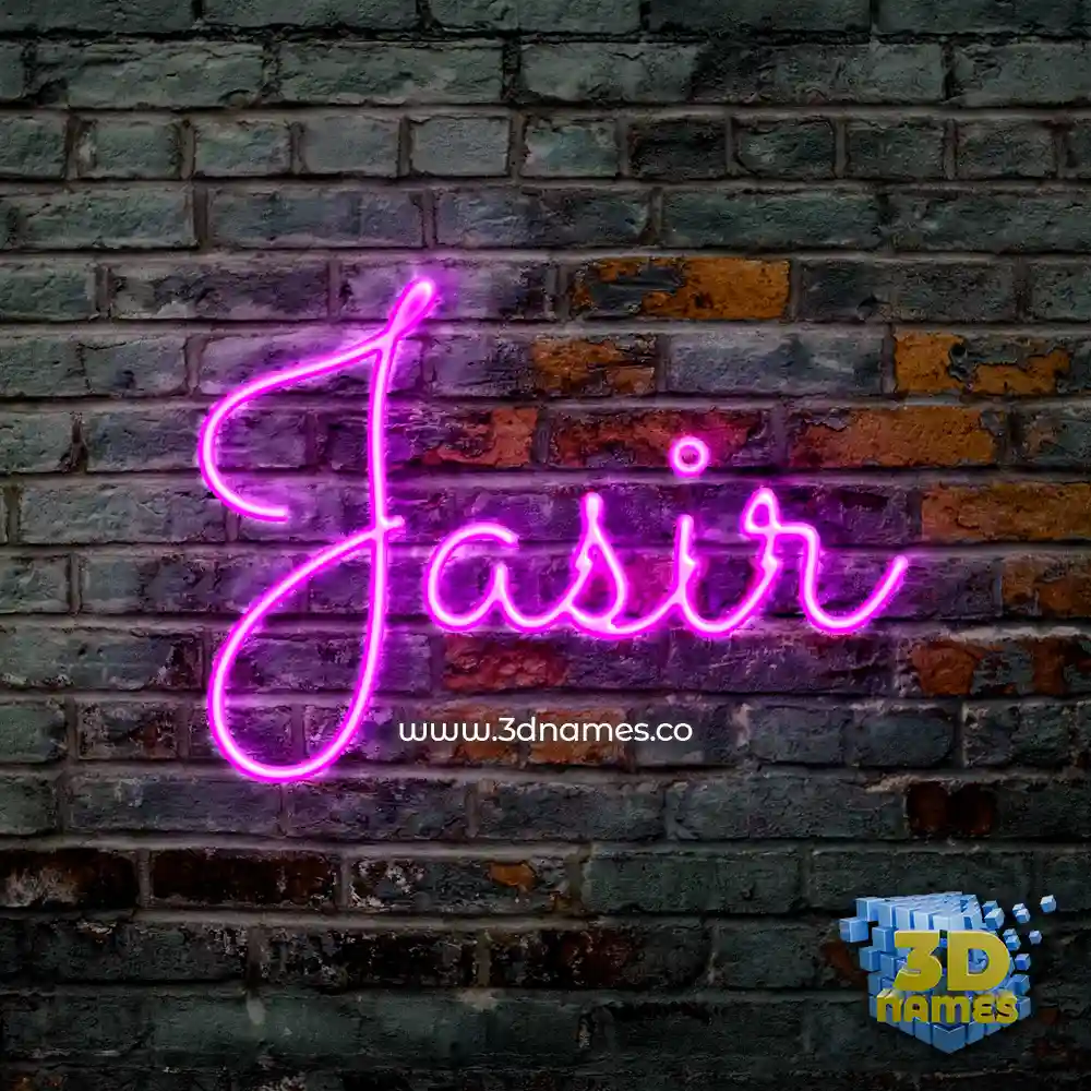 jasir in Pink Neon style - 3D name wallpaper