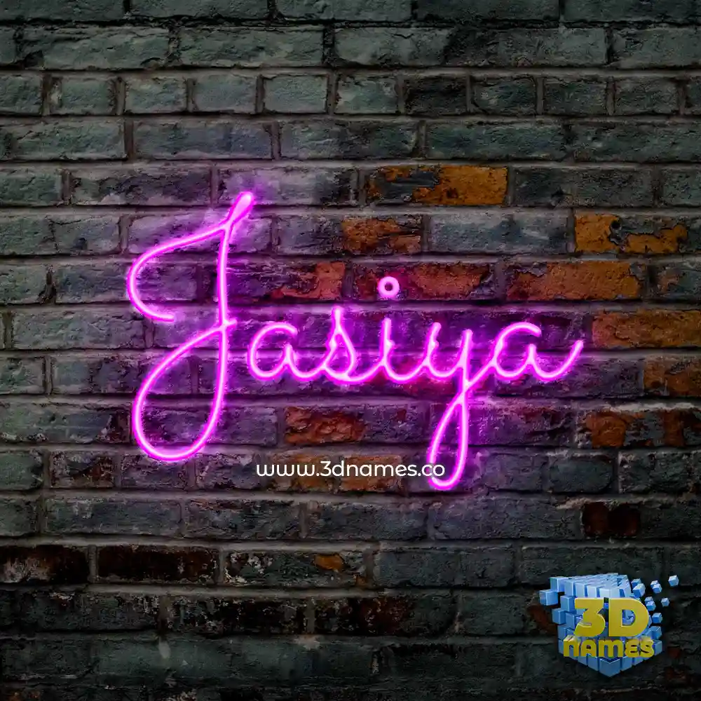 jasiya in Pink Neon style - 3D name wallpaper