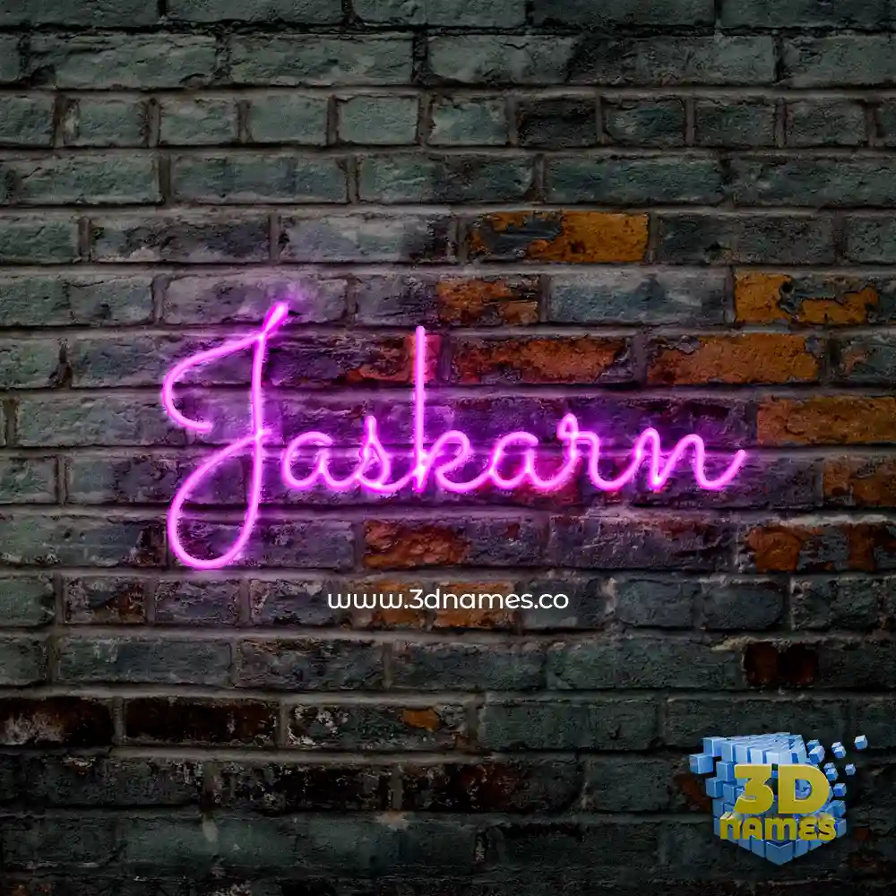 jaskarn in Pink Neon style - 3D name wallpaper