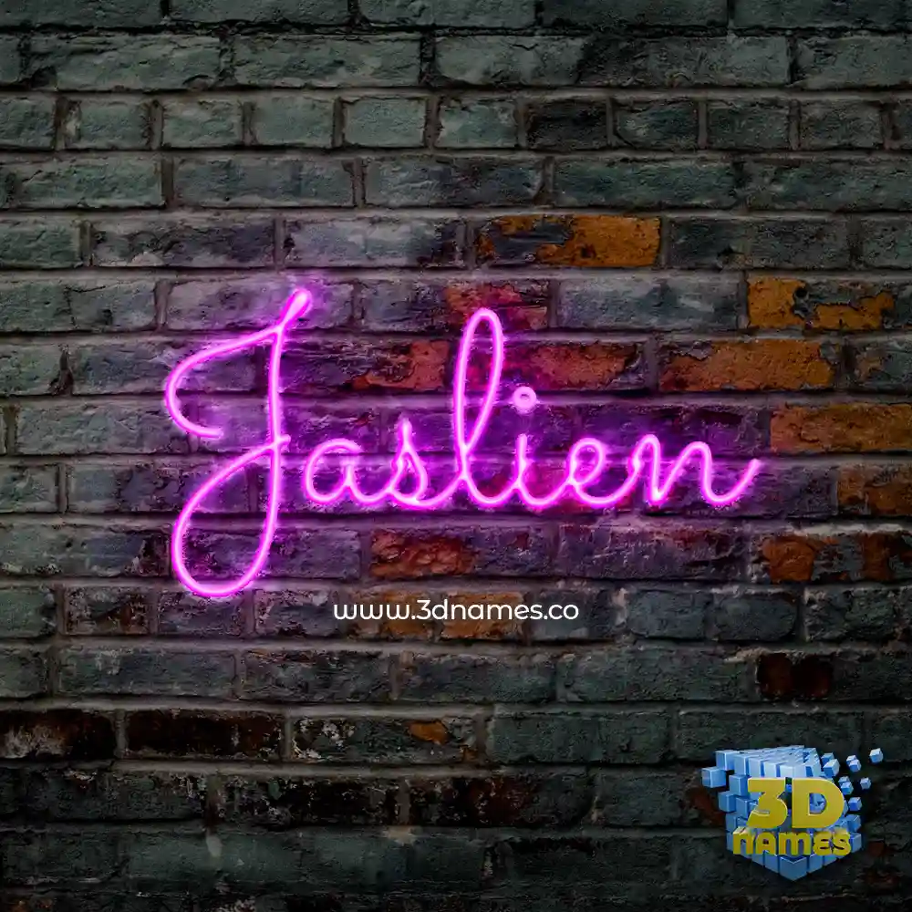 jaslien in Pink Neon style - 3D name wallpaper