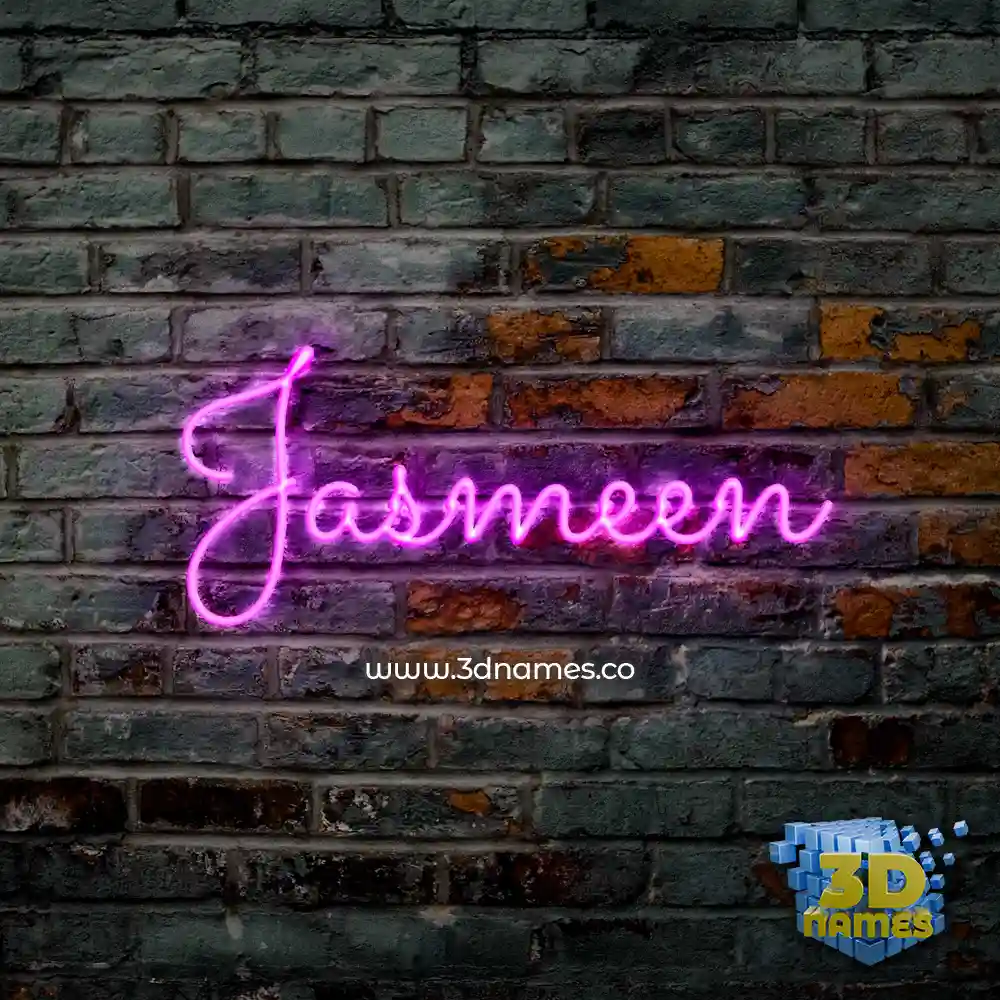 jasmeen in Pink Neon style - 3D name wallpaper