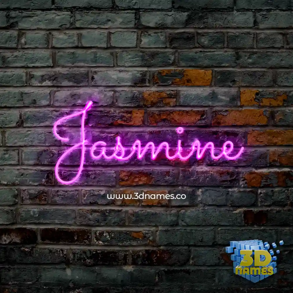 jasmine in Pink Neon style - 3D name wallpaper