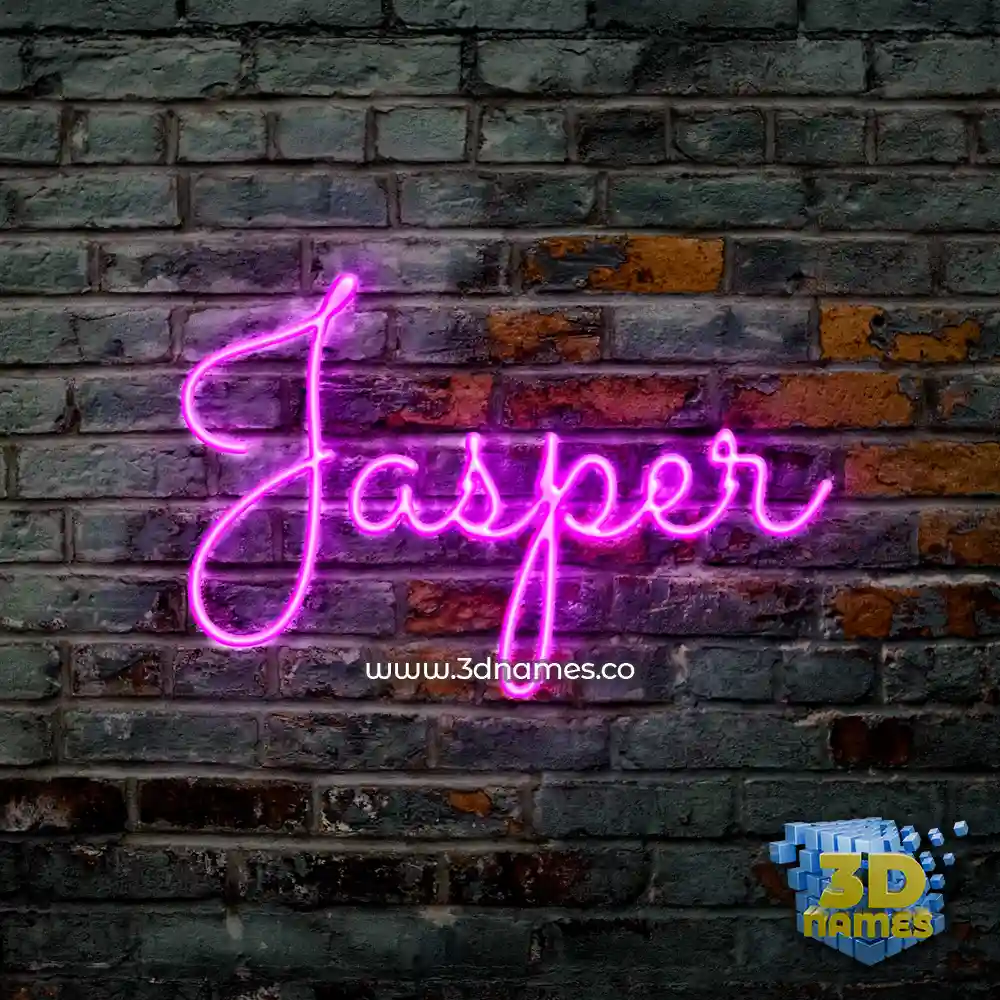 jasper in Pink Neon style - 3D name wallpaper