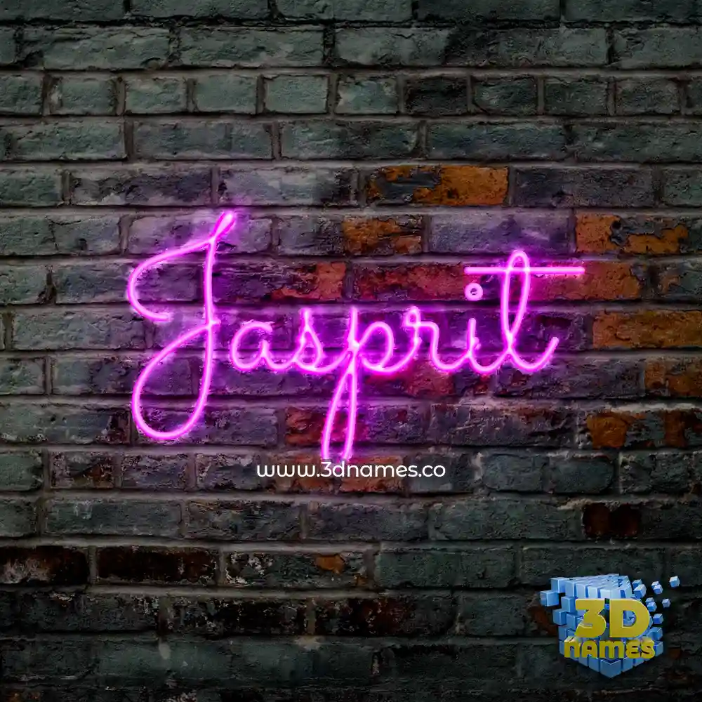 jasprit in Pink Neon style - 3D name wallpaper