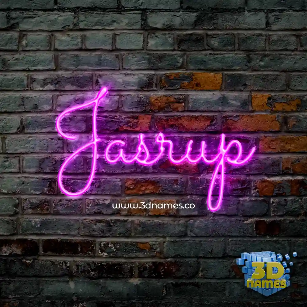 jasrup in Pink Neon style - 3D name wallpaper