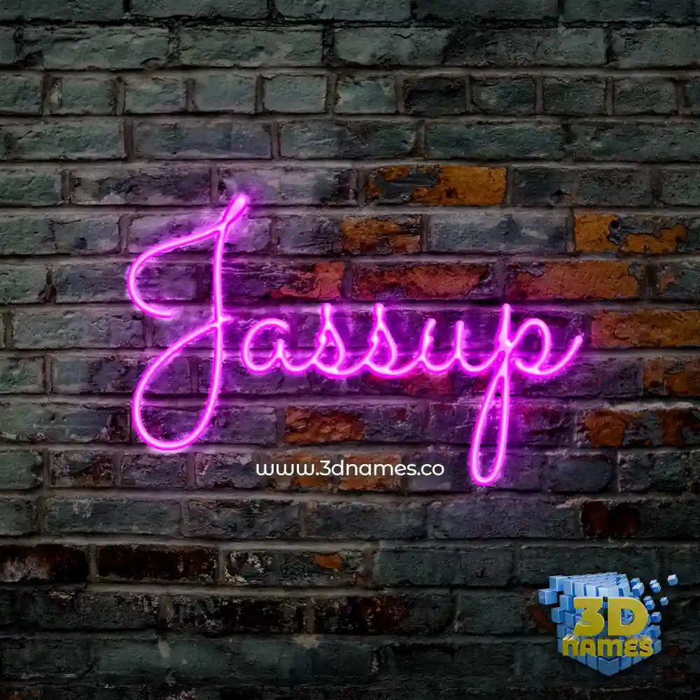 jassup in Pink Neon style - 3D name wallpaper