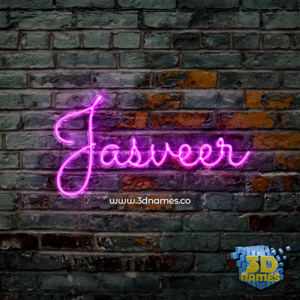 jasveer in Pink Neon style - 3D name wallpaper