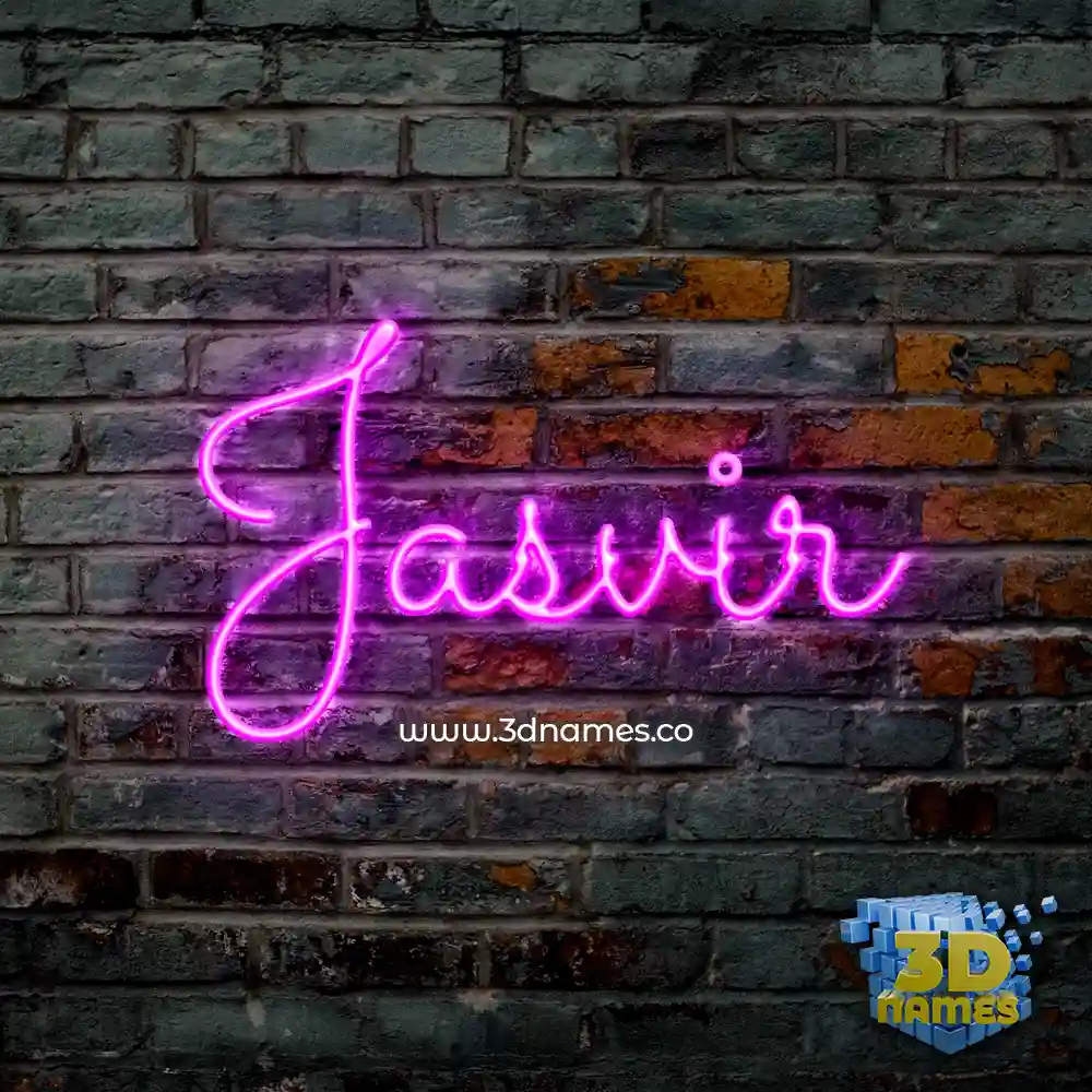 jasvir in Pink Neon style - 3D name wallpaper