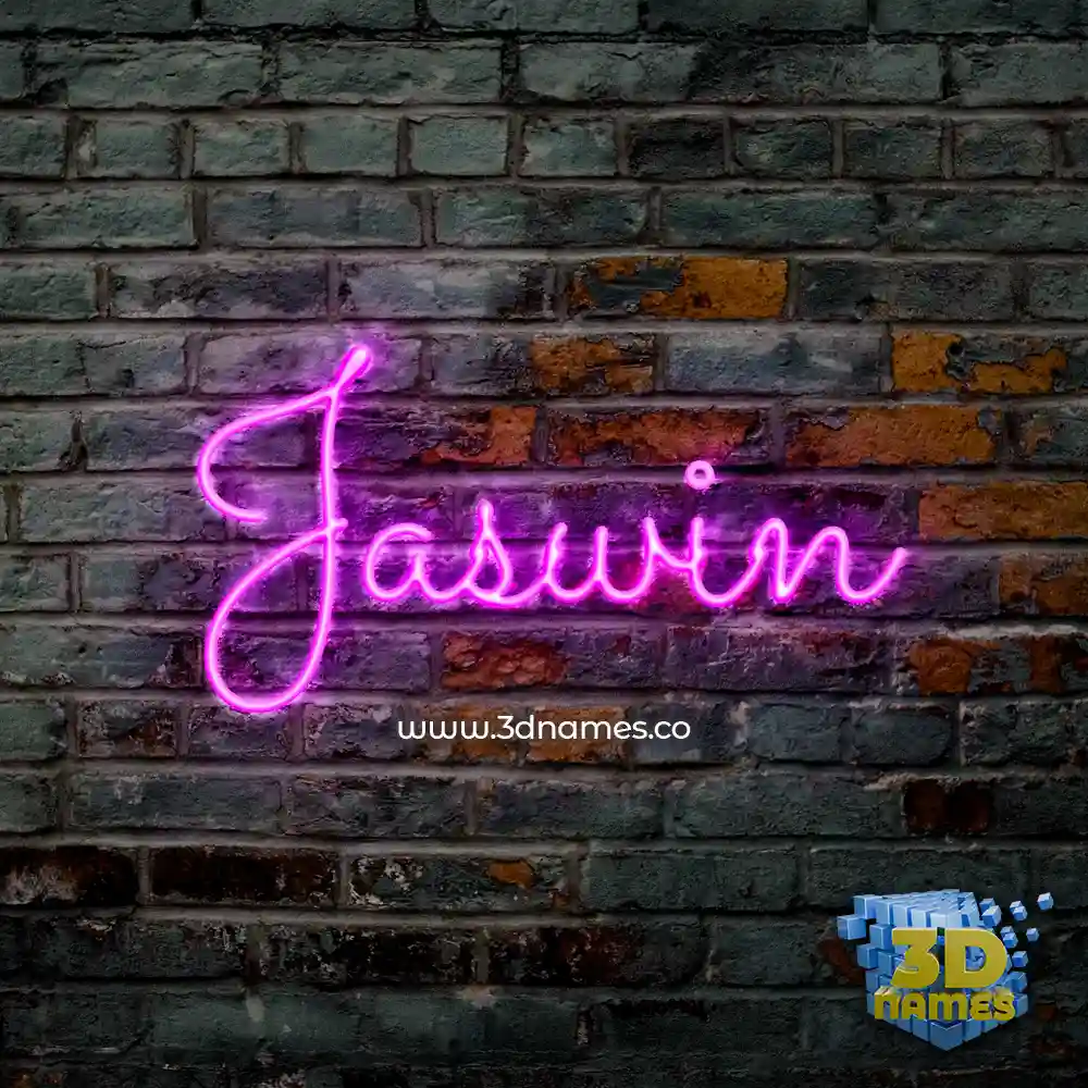 jaswin in Pink Neon style - 3D name wallpaper