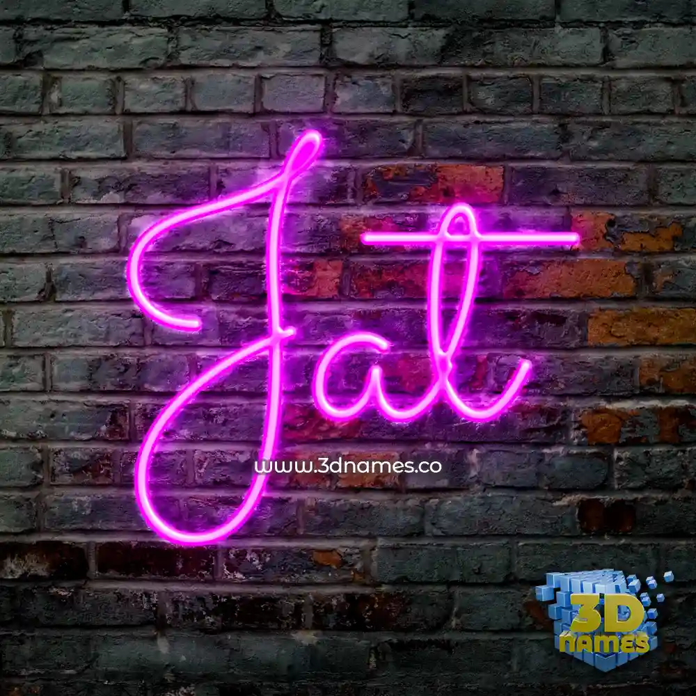 jat in Pink Neon style - 3D name wallpaper
