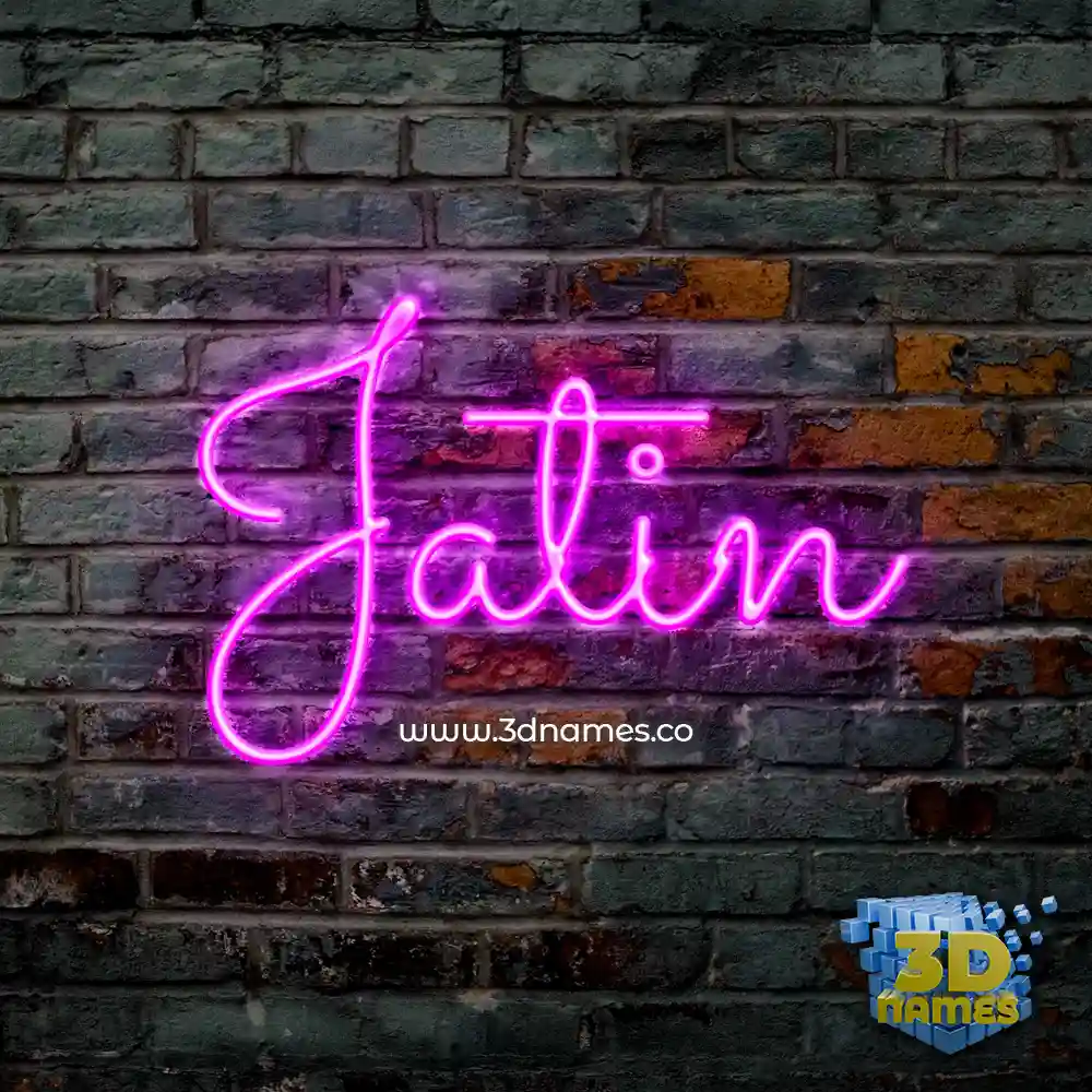 jatin in Pink Neon style - 3D name wallpaper