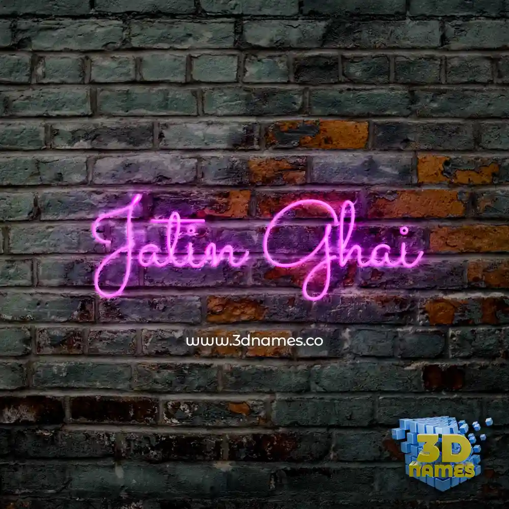 jatin ghai in Pink Neon style - 3D name wallpaper