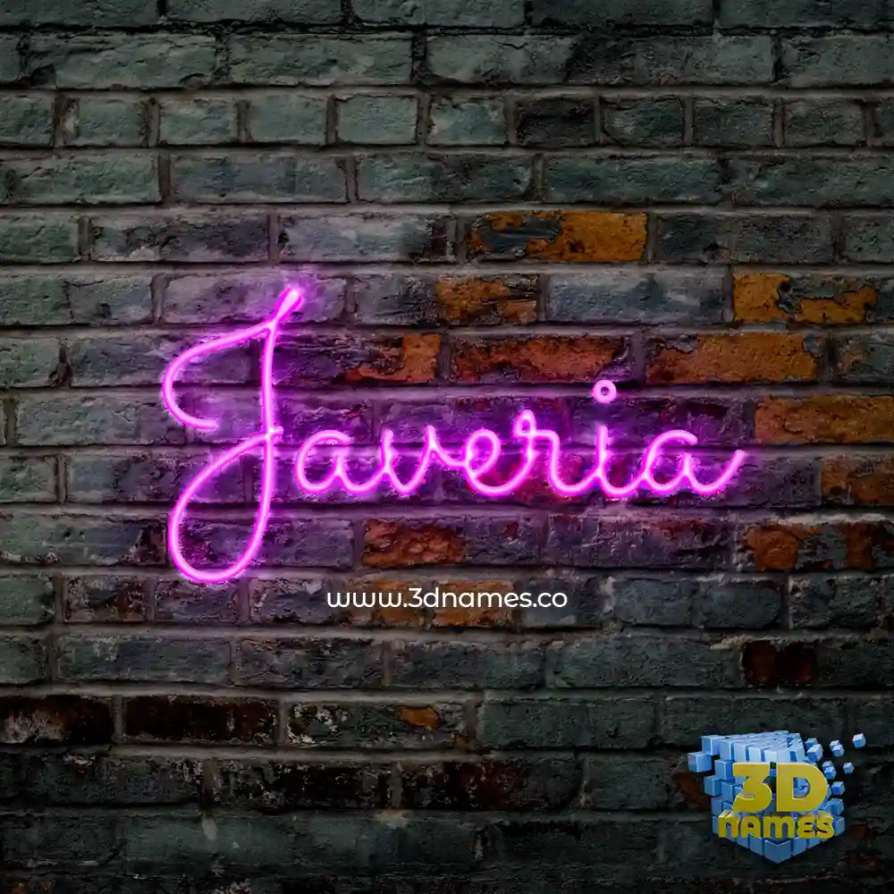 javeria in Pink Neon style - 3D name wallpaper