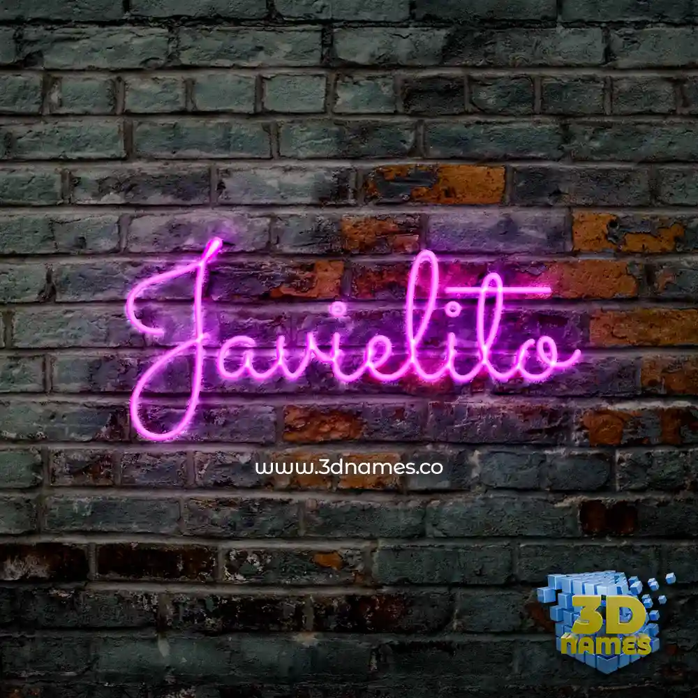 javielito in Pink Neon style - 3D name wallpaper