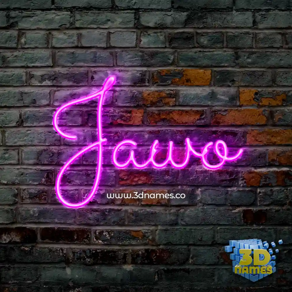 jawo in Pink Neon style - 3D name wallpaper