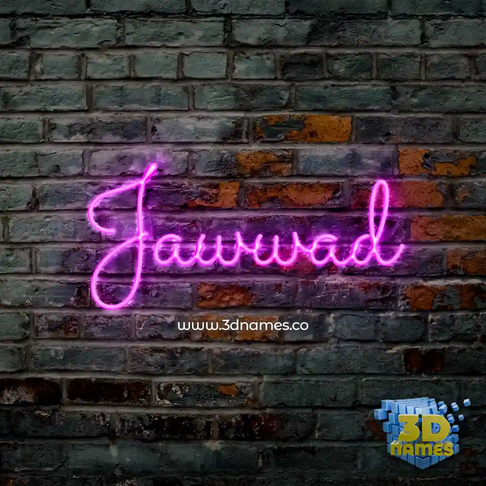 jawwad in Pink Neon style - 3D name wallpaper