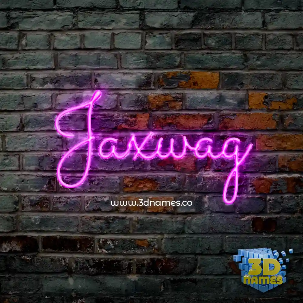 jaxwag in Pink Neon style - 3D name wallpaper