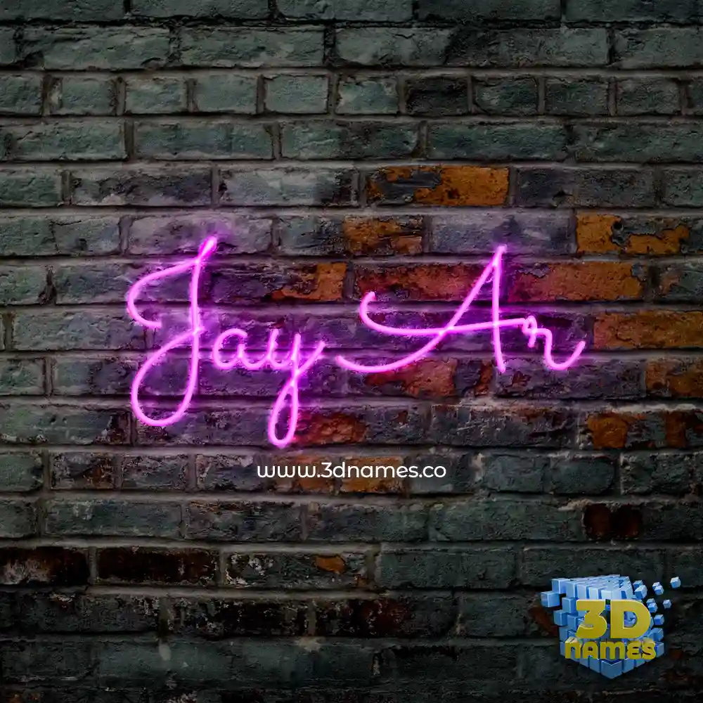 jay ar in Pink Neon style - 3D name wallpaper