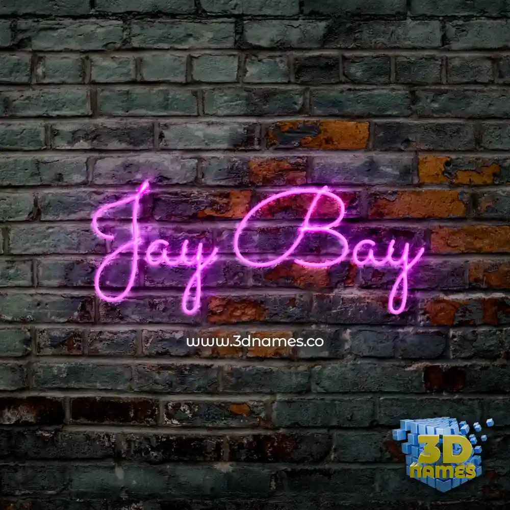 jay bay in Pink Neon style - 3D name wallpaper