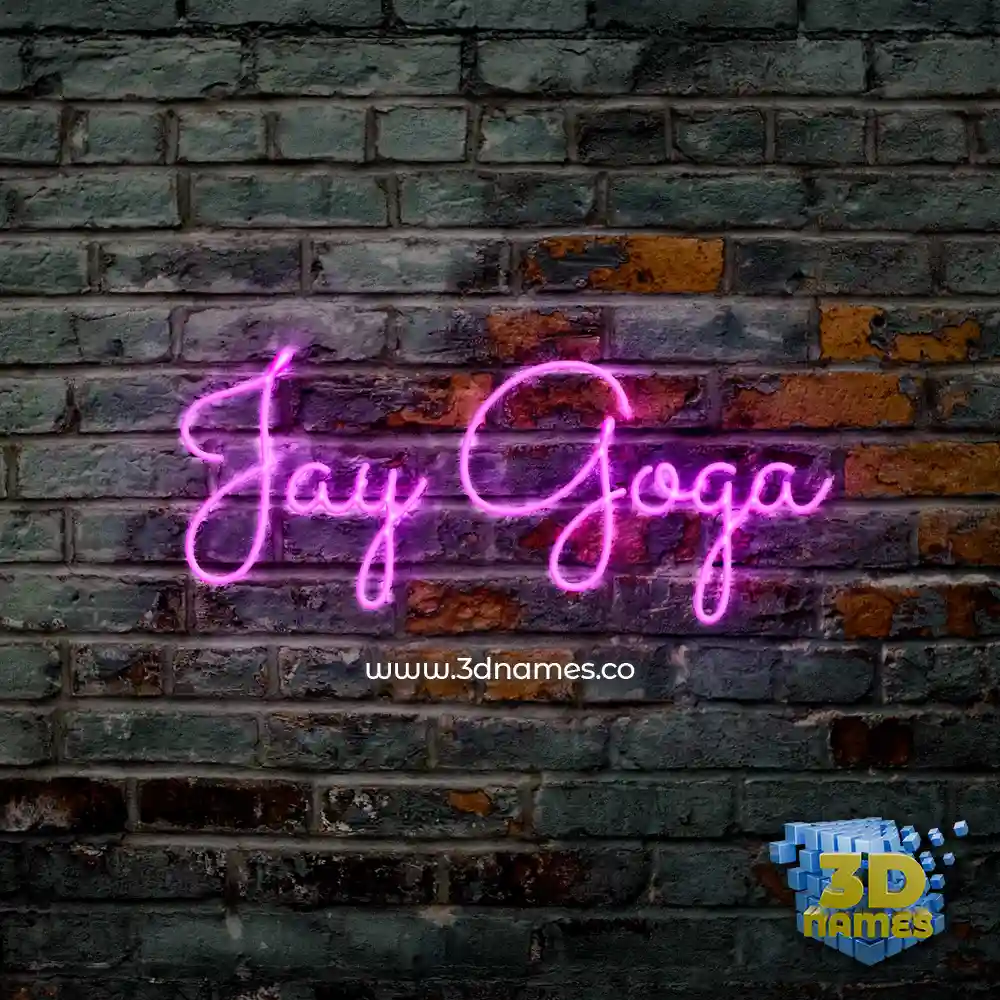 jay goga in Pink Neon style - 3D name wallpaper
