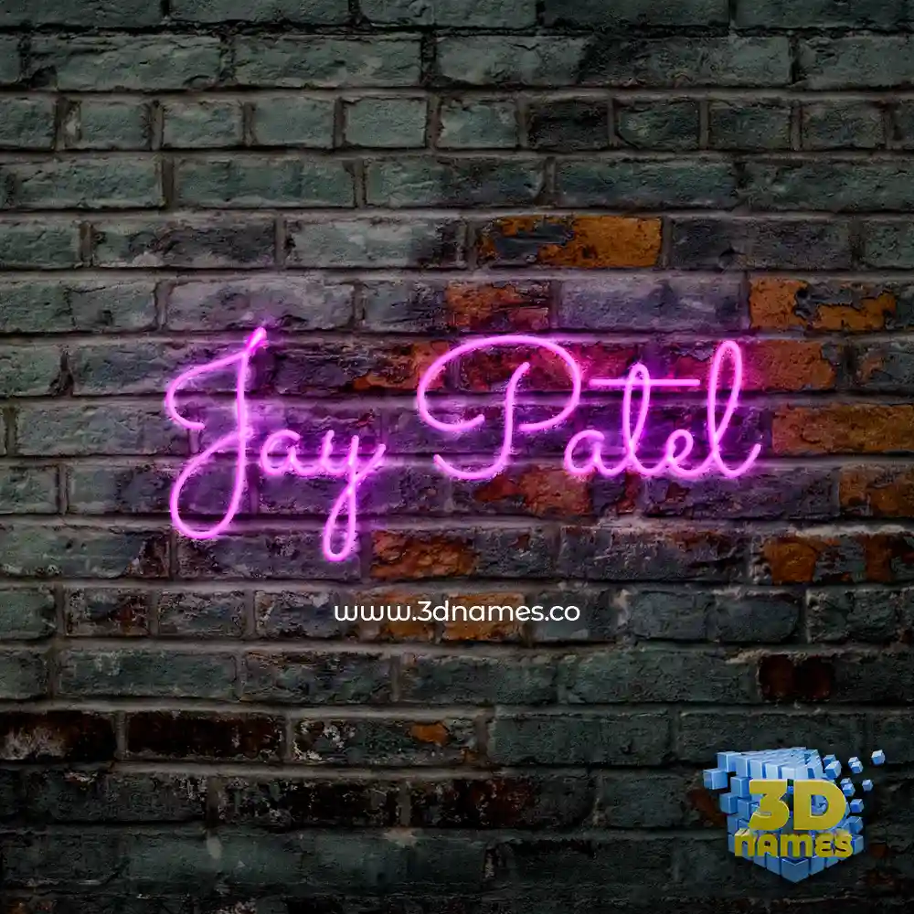 jay patel in Pink Neon style - 3D name wallpaper