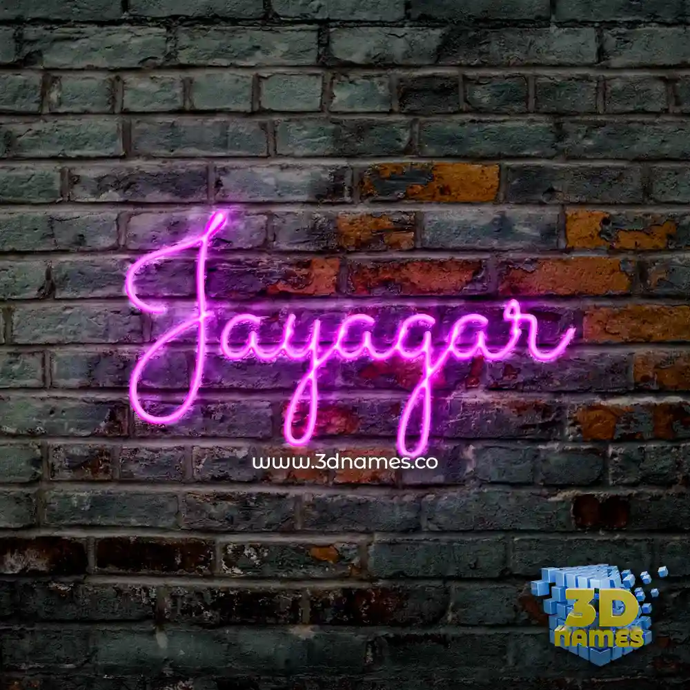 jayagar in Pink Neon style - 3D name wallpaper