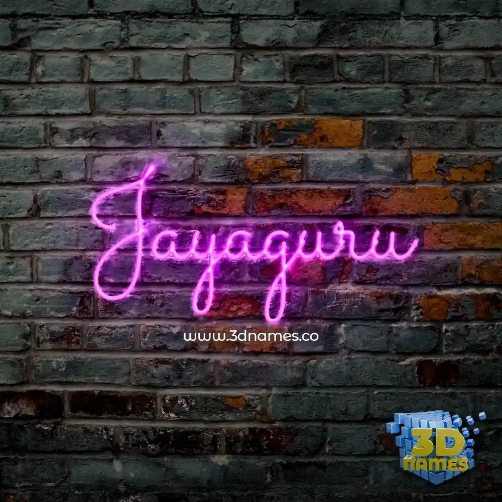 jayaguru in Pink Neon style - 3D name wallpaper